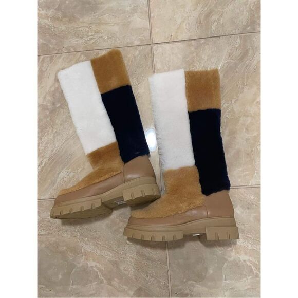 New Free  People Happy Thoughts Faux Fur Boots Size 38.5 (8.5US) - Picture 3 of 5